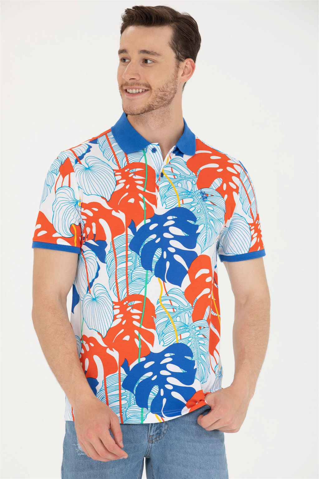 U. S. Polo Assn Мужская белая футболка с воротником-поло - U.s. polo assn фото 10