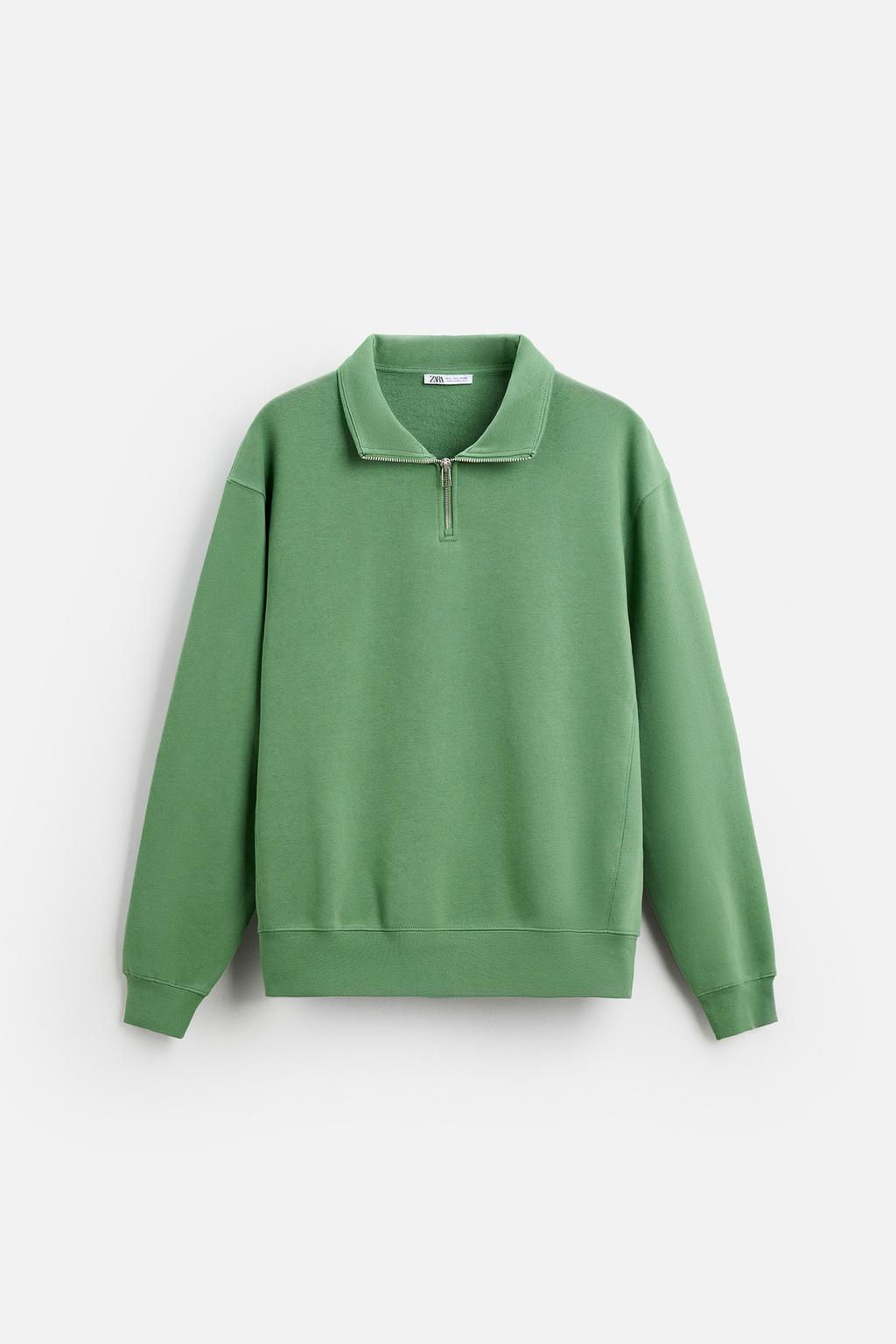 BASIC QUARTER ZIP SWEATSHIRT - Zara фото 48