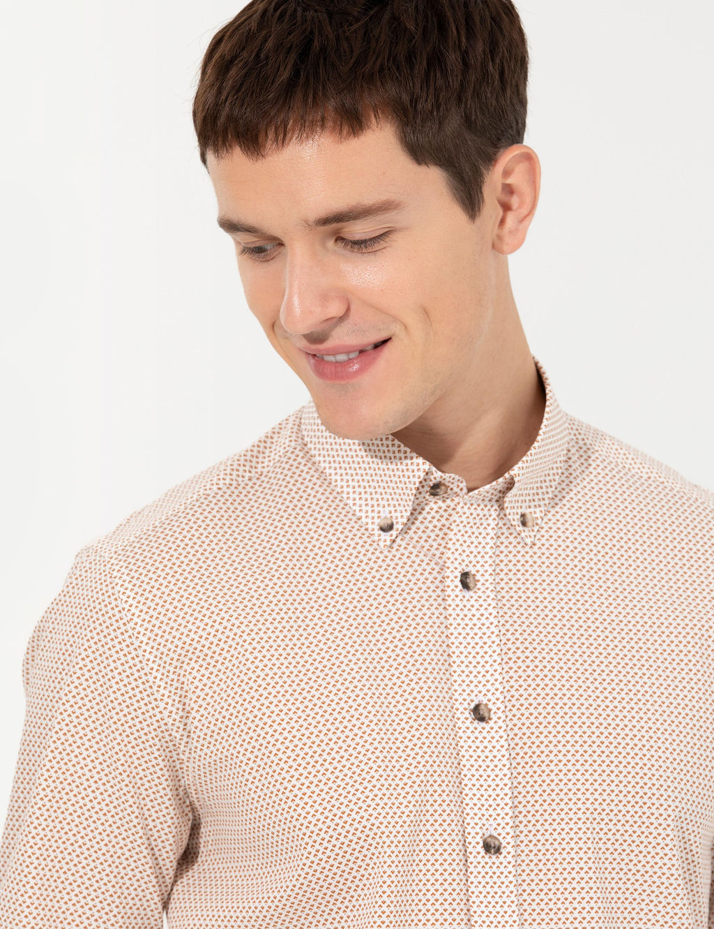 Turuncu Slim Fit Uzun Kollu G_mlek - Pierre cardin фото 2