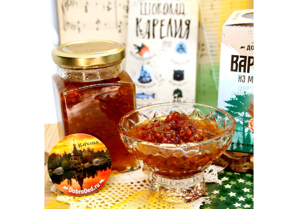 Варенье из Морошки баночка 300 г в коробочке с магнитиком