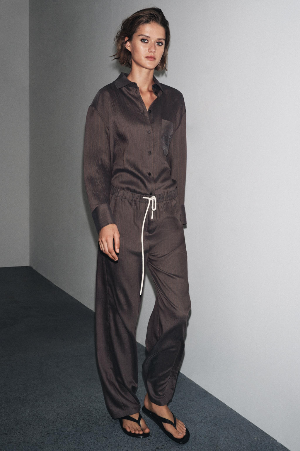 ZW COLLECTION STRIPED PYJAMA TROUSERS