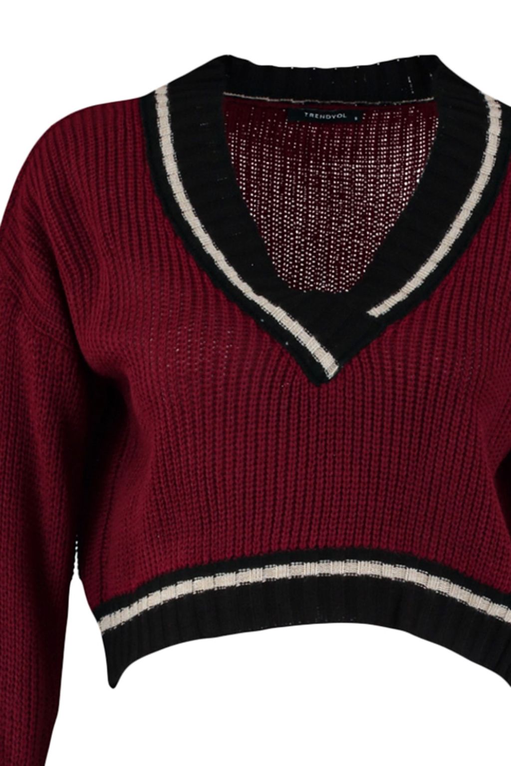 Ekru Crop Kolej Temal? Triko Kazak TWOAW22KZ1492 - Trendyolmilla фото 15