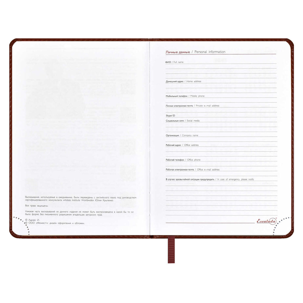 Ежедневник датированный 2024 ESCALADA, А6+, 176 л., арт. 63787/ 20 САРИФ КОРИЧНЕВЫЙ  фото 5
