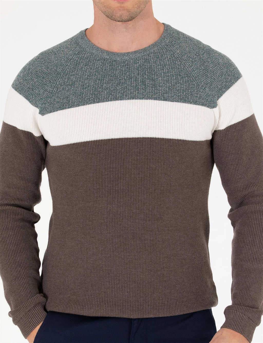 Ye_il Slim Fit Bisiklet Yaka Triko Kazak - Pierre cardin фото 6