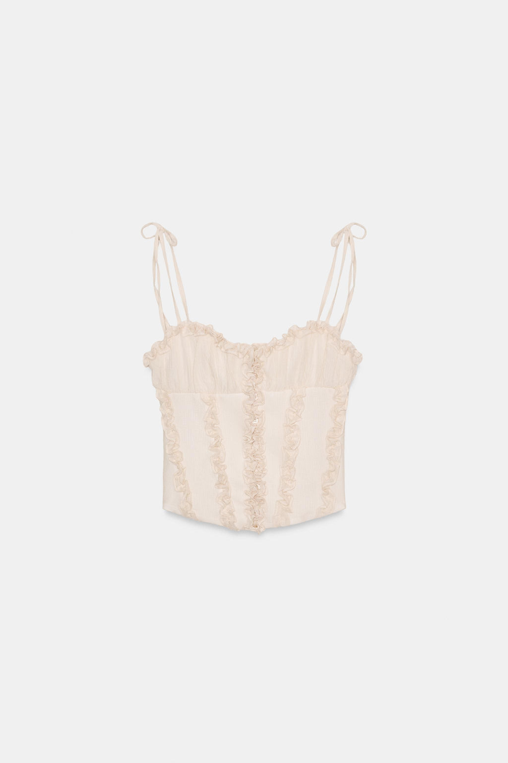 TOP CORSETERO VOLANTES / Crema - Zara фото 4
