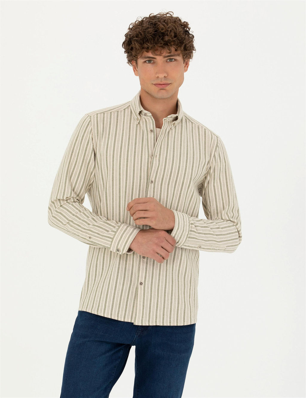 Haki Regular Fit Uzun Kollu G_mlek