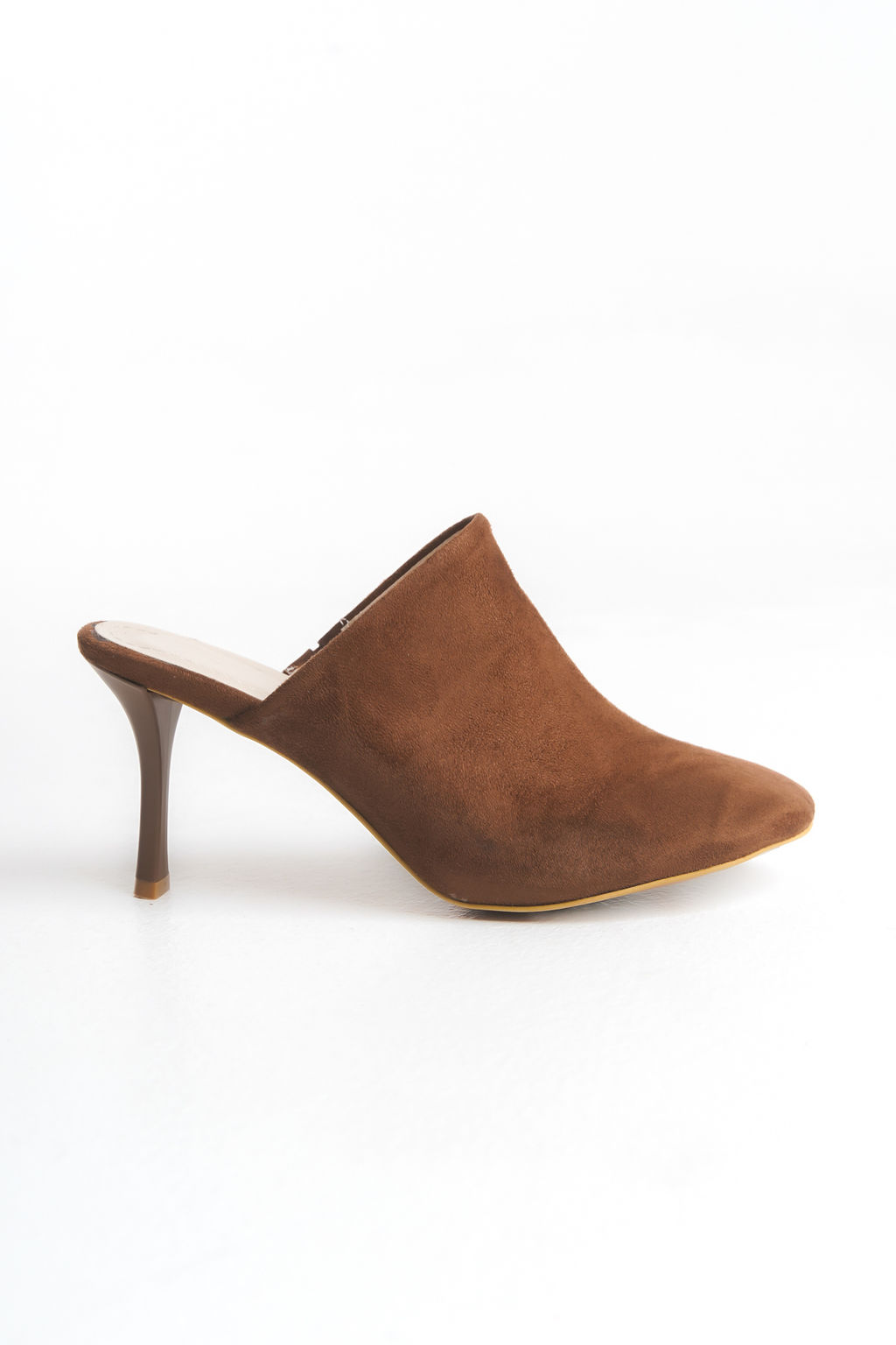 Trendyolmilla Shoes Taba Suet Ince Topuklu Kad?n Mule Topuklu Terlik TAKSS25TO00014  фото 4