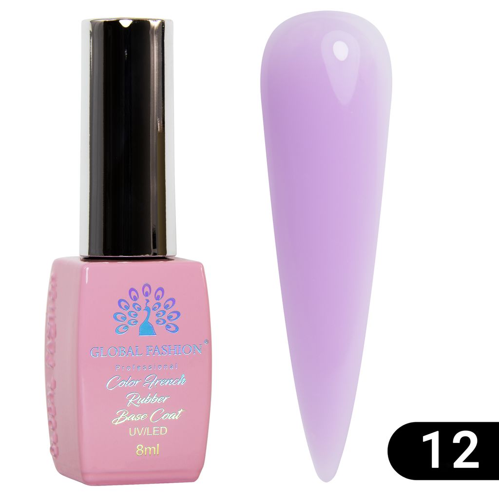 Цветная френч база для гель лака Global Fashion, Color French Base Coat 8 мл, 12  фото 4