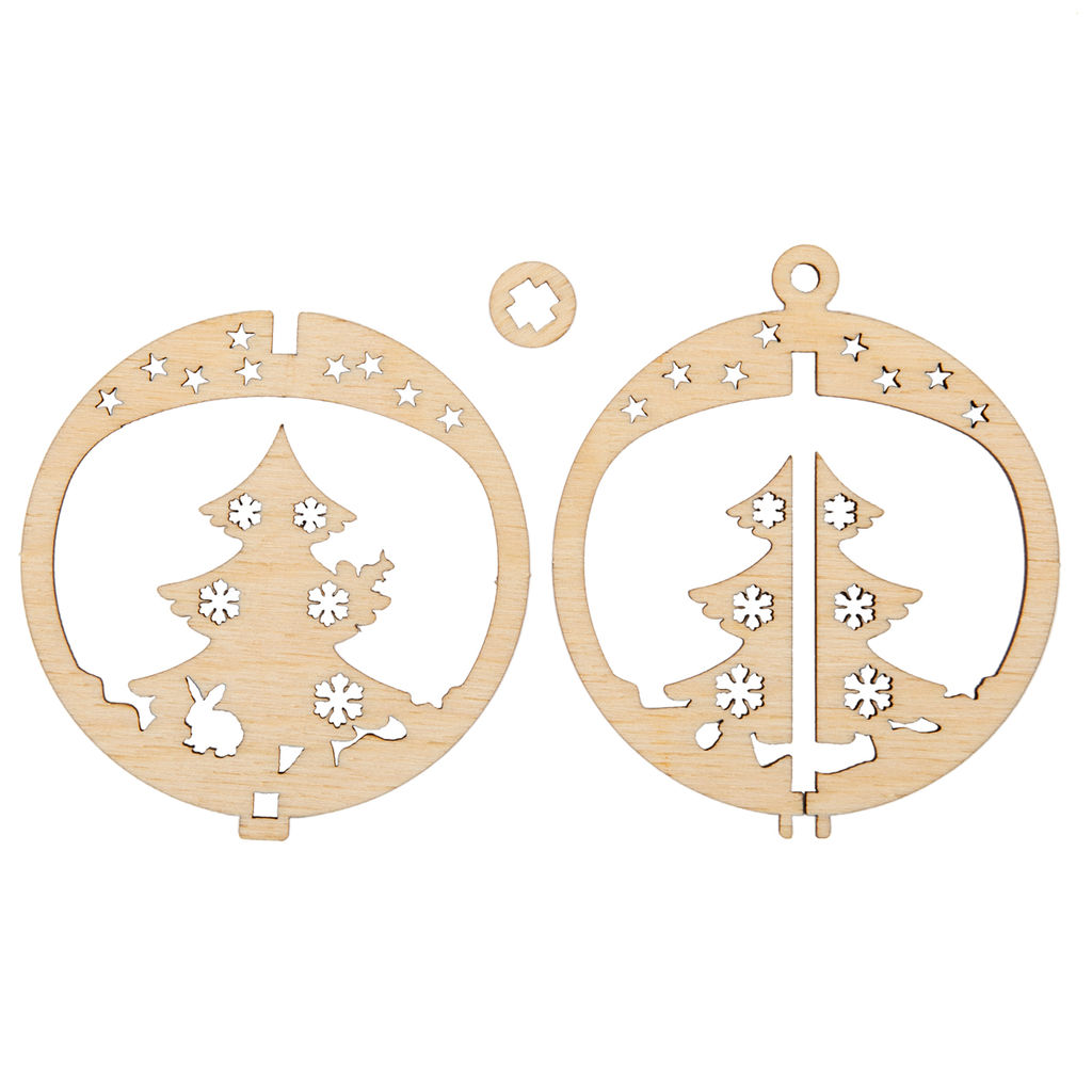 Заготовка для декорирования Mr. Carving КЛ-13 Подвеска объемная Новогодняя фанера d 6.38 см х 7.48 см Змея  фото 6