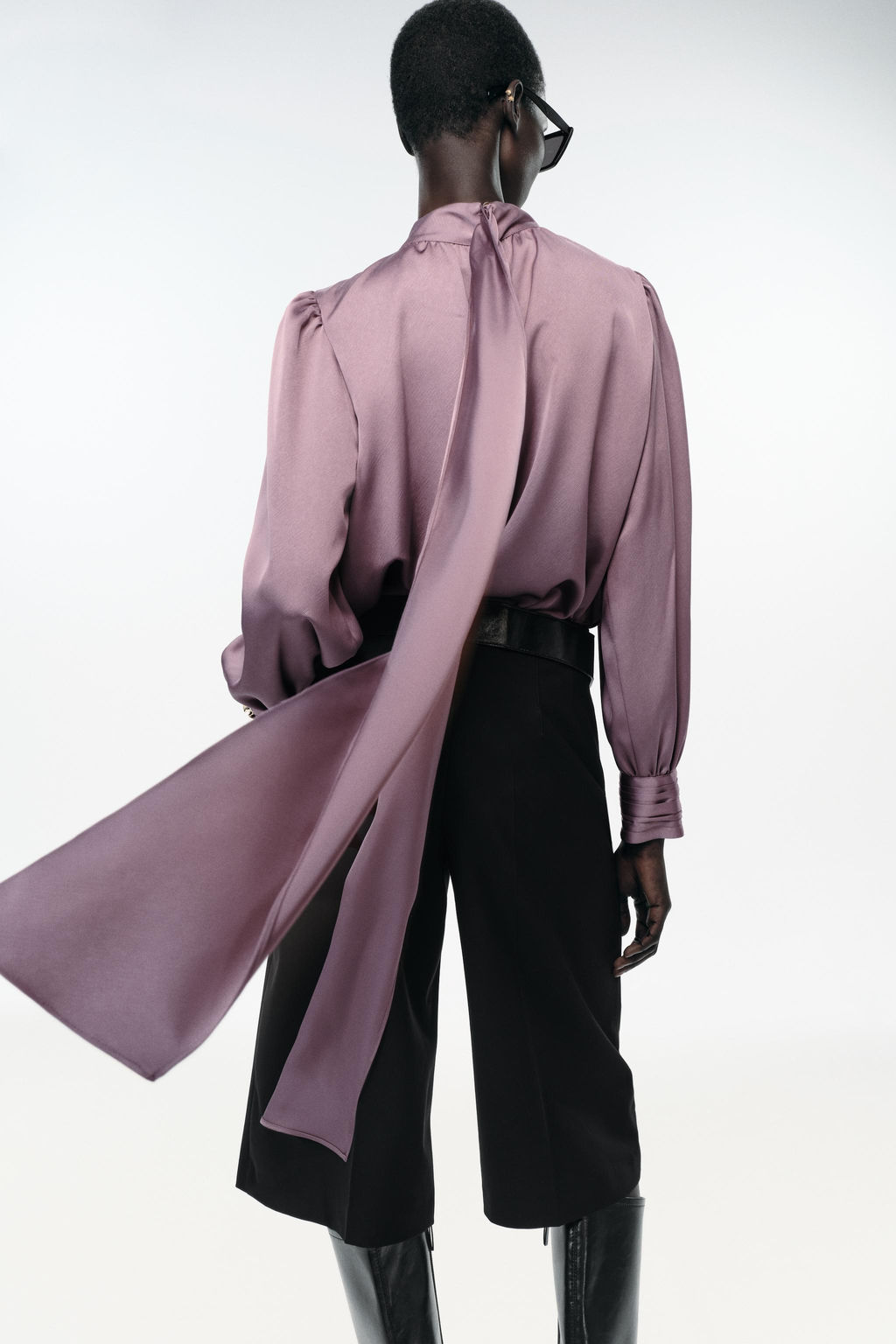SATIN SHIRT WITH BOW - Zara фото 6