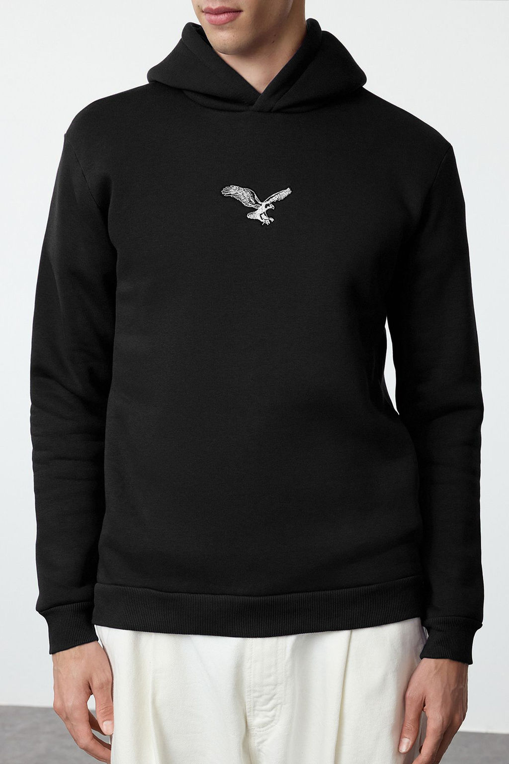 TRENDYOL MAN Mavi Regular/Normal Kesim Hayvan Nak?sl? Ici Polarl? Kapusonlu Sweatshirt TMNAW25SW00094 - Trendyolmilla фото 10