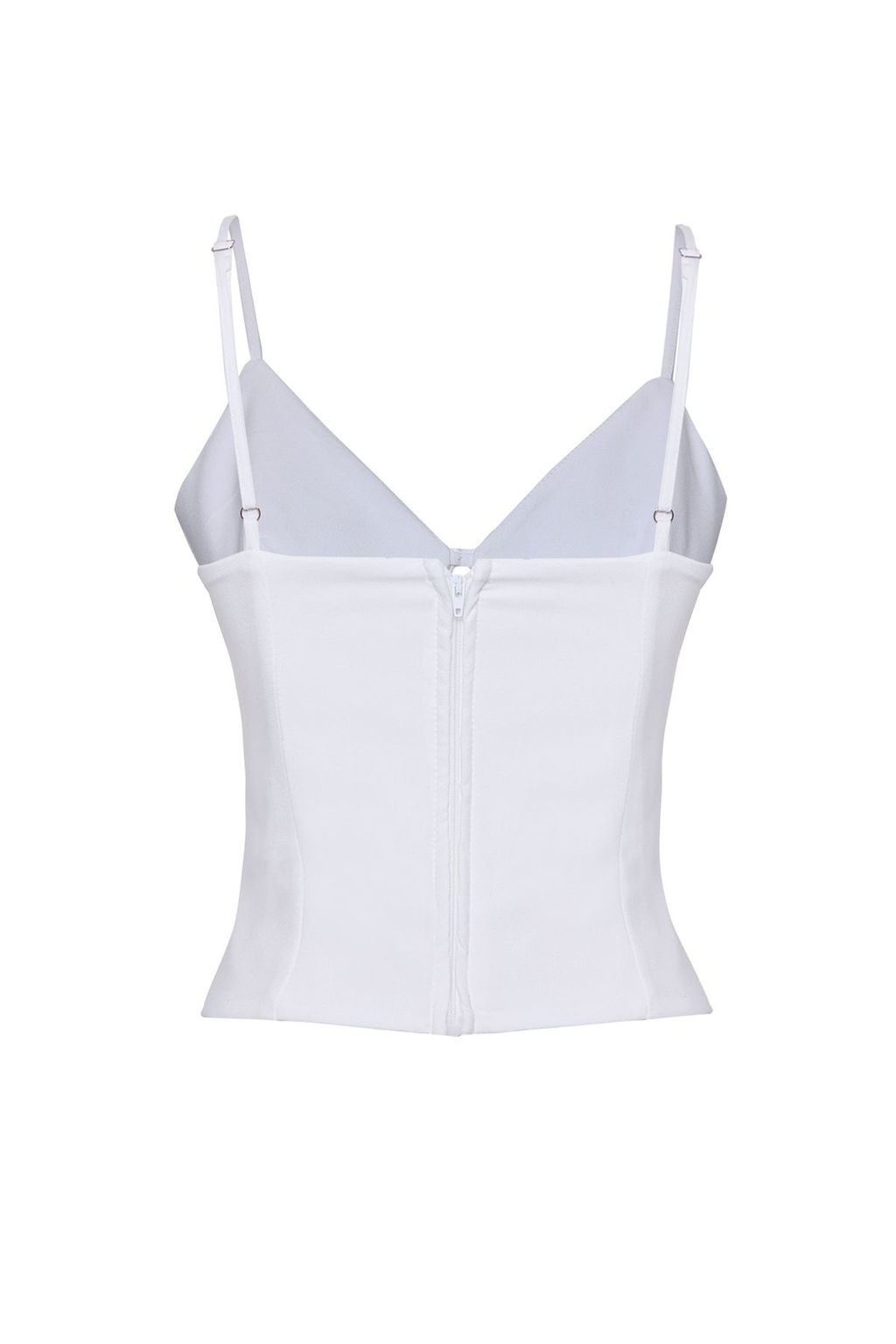 Beyaz V Yaka Ask?l? Crop Dokuma Bluz TWOSS25BZ00106
