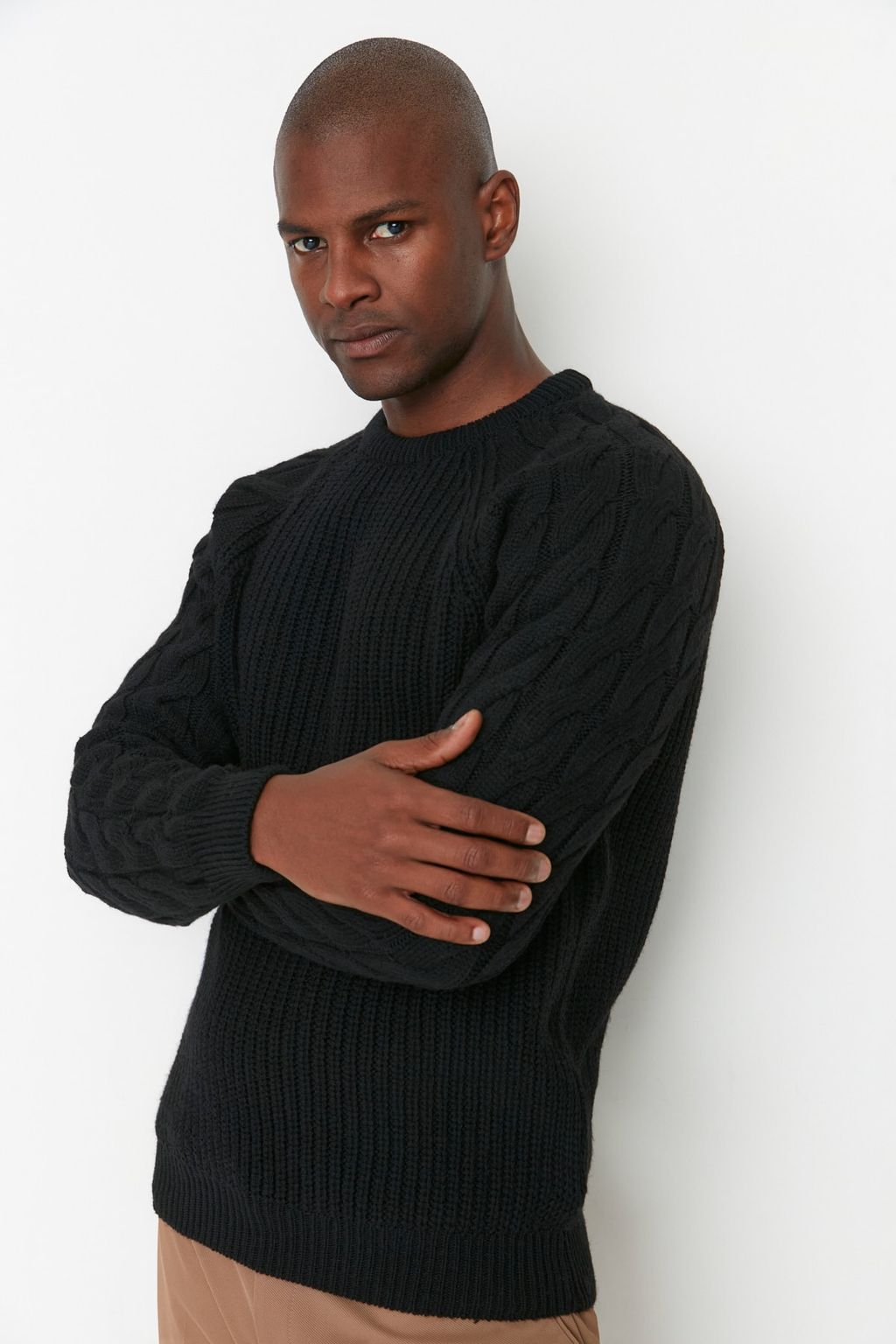 TRENDYOL MAN Ekru Casual Unisex Regular Fit Yunlu Bisiklet Yaka Sac Orgu Detayl? Triko Kazak TMNAW22KZ2059 - Trendyolmilla фото 21