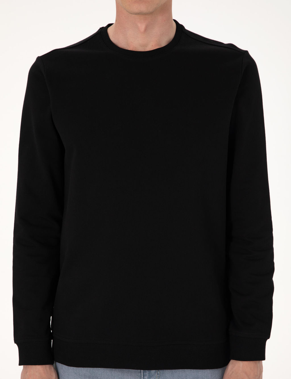 Siyah 2 _plik Regular Fit Bisiklet Yaka Basic Sweatshirt - Pierre cardin фото 6