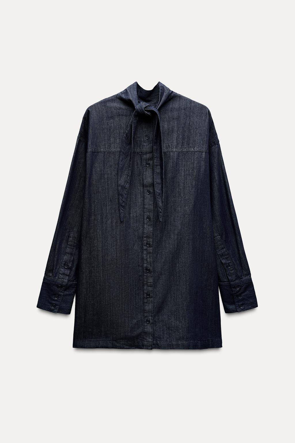 ZW COLLECTION SHIRT WITH TIE AND BUTTONS - Zara фото 7