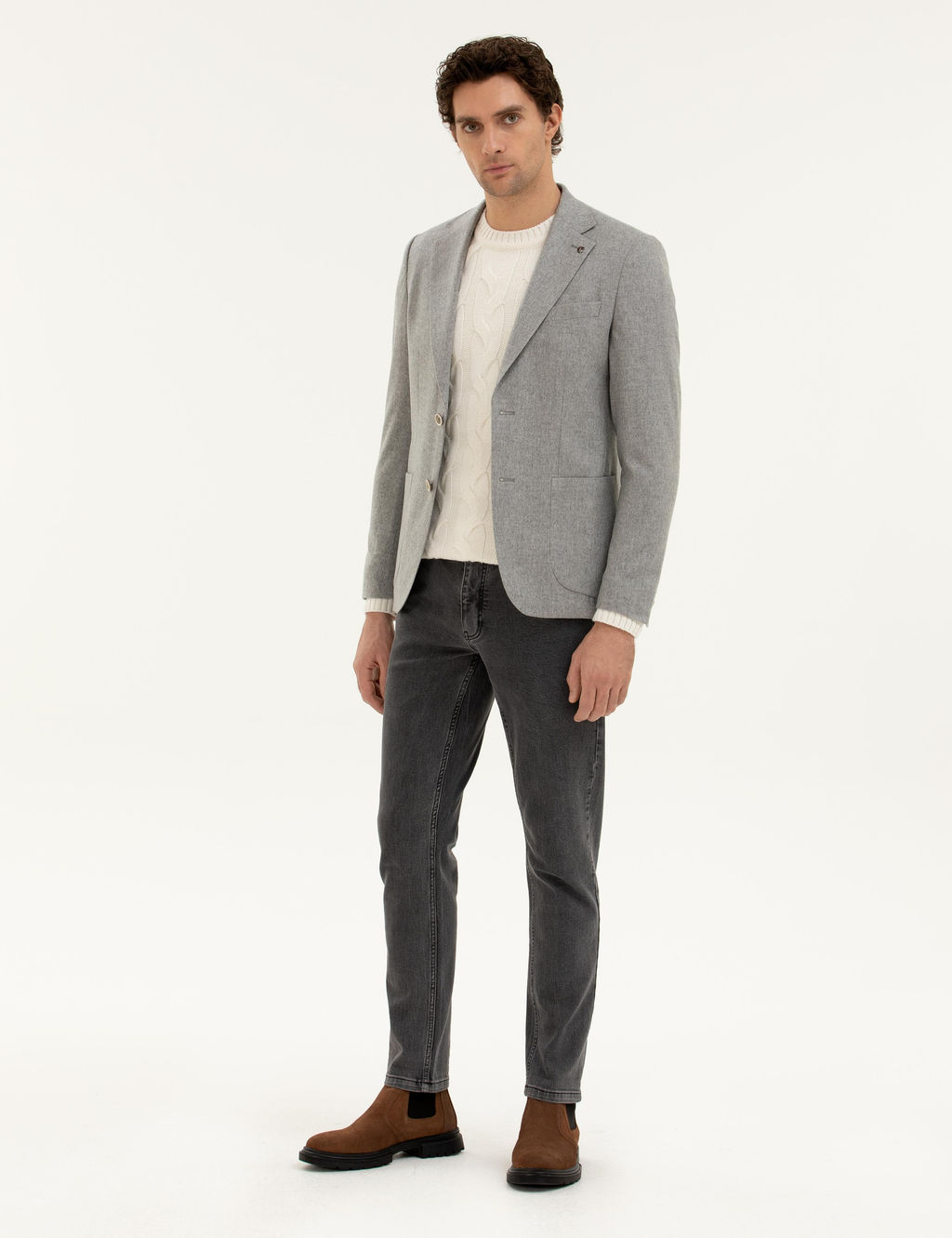 Серая зауженная кашемировая куртка - Cacharel фото 4