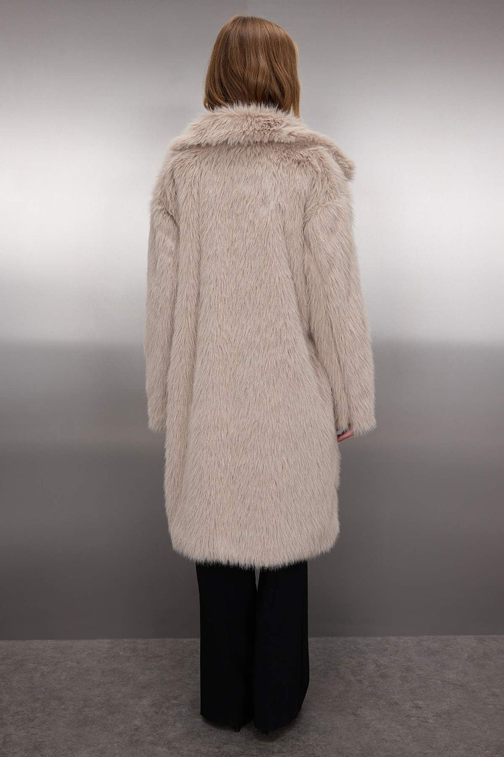 Vizon Oversize Kal?p Uzun Kurk Kaban TWOAW25KB00053 - Trendyolmilla фото 2