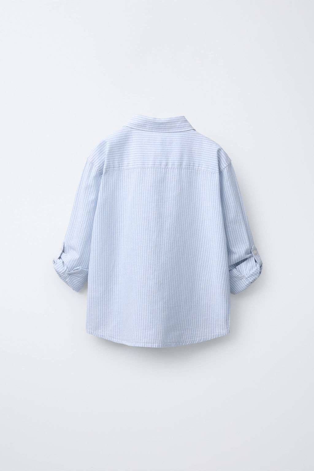 CAMISA RAYAS CON ALGOD?N Y LINO / Azul - Zara фото 3