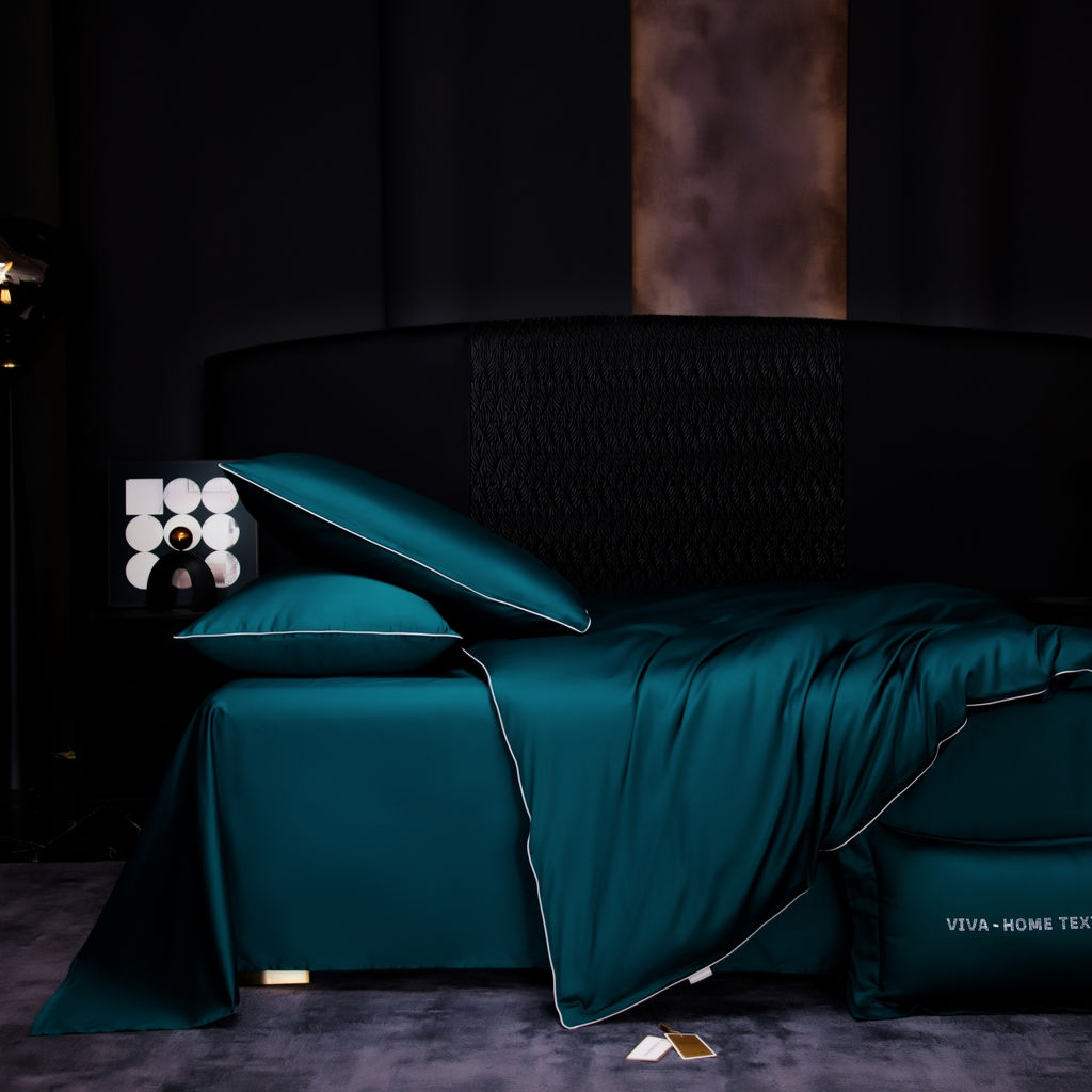 Комплект постельного белья Однотонный Сатин Премиум на резинке OCPR007 180*200*30;160*200*30;140*200*30 Евро 4 Наволочки