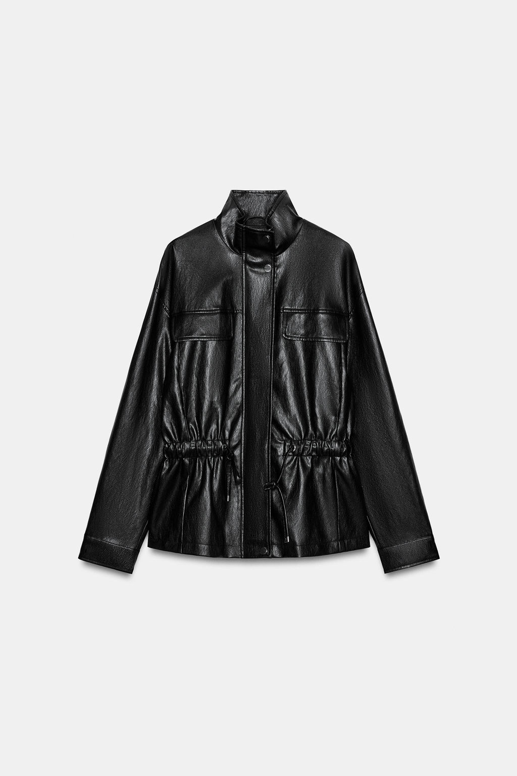 CAZADORA EFECTO PIEL CUELLO SUBIDO / Negro - Zara фото 8