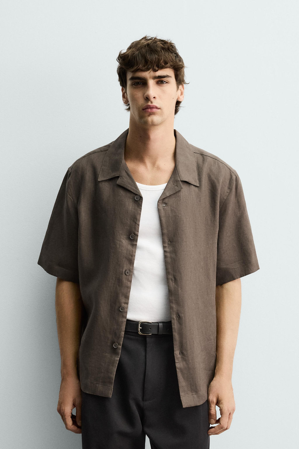 CAMISA RELAXED FIT 100% LINO / Marr?n / Topo - Zara фото 9