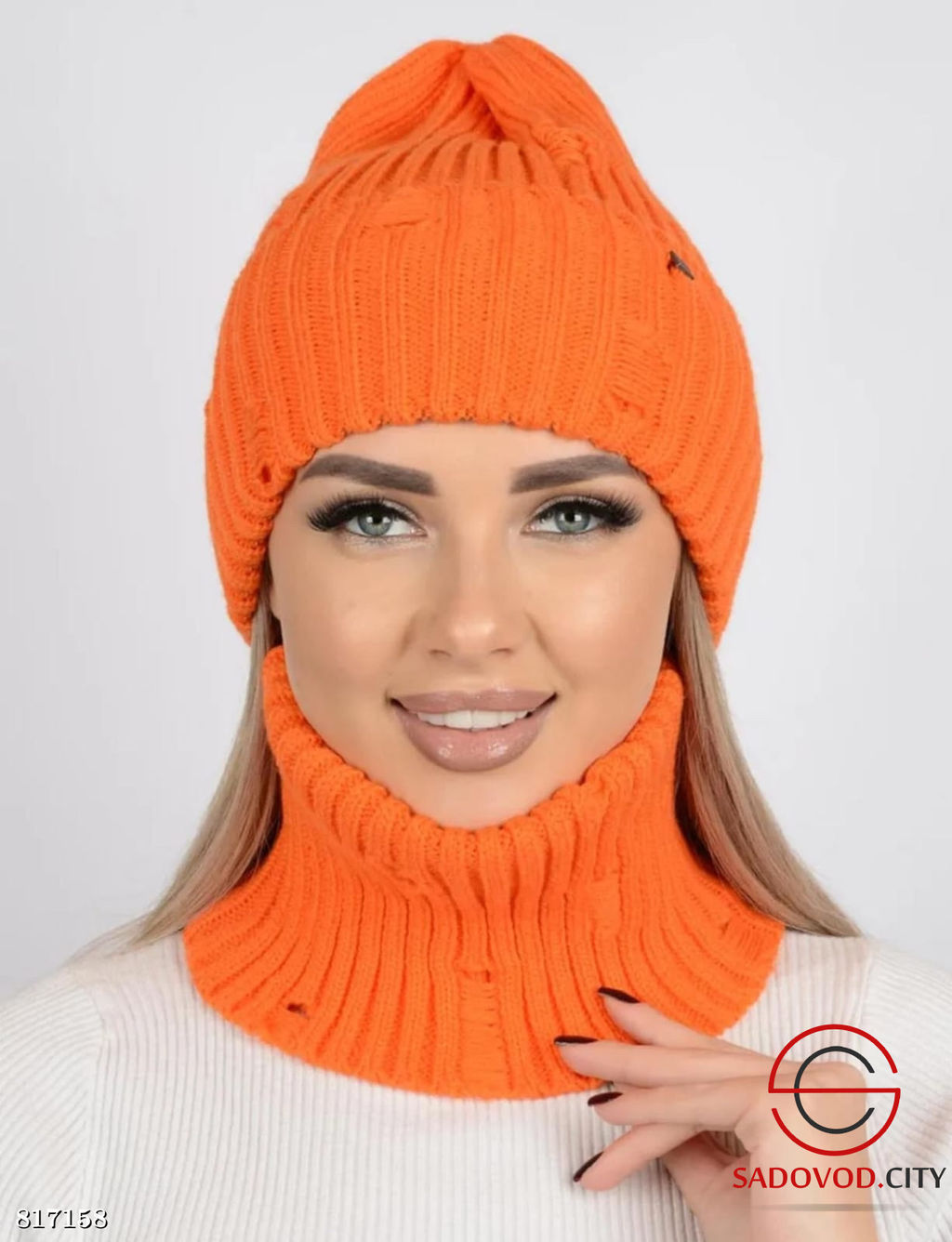 Шапка женская зимняя вязанная