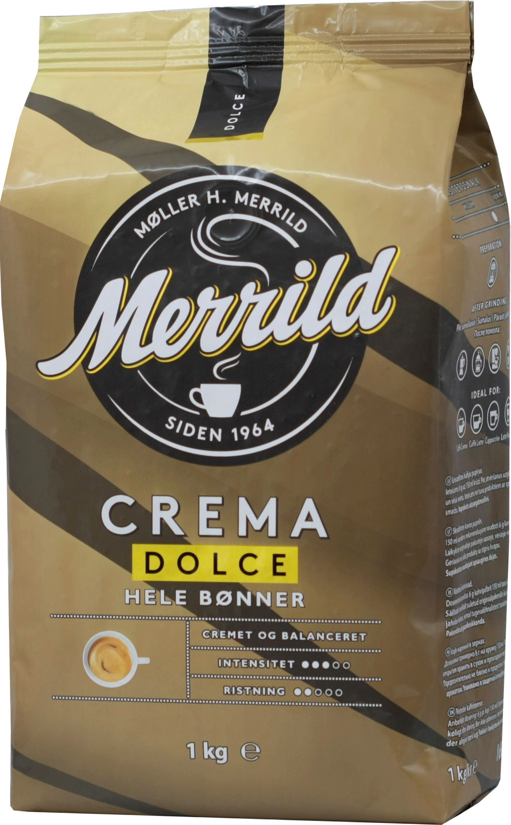 Merrild. Crema Dolce (зерновой) 1 кг. мягкая упаковка