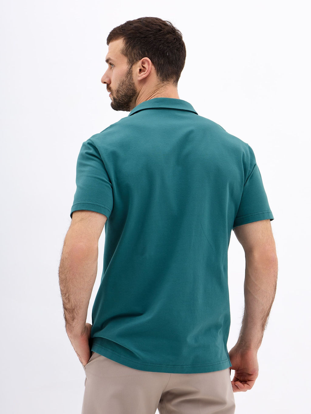 Джемпер мужской с воротником поло короткий рукав GREG G144-KO1246T-SA5124 (т.ментол)