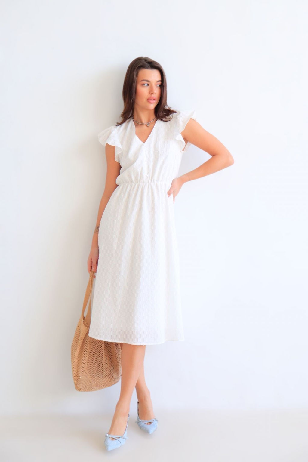 Martichelli Платье хлопковое белое  фото 16