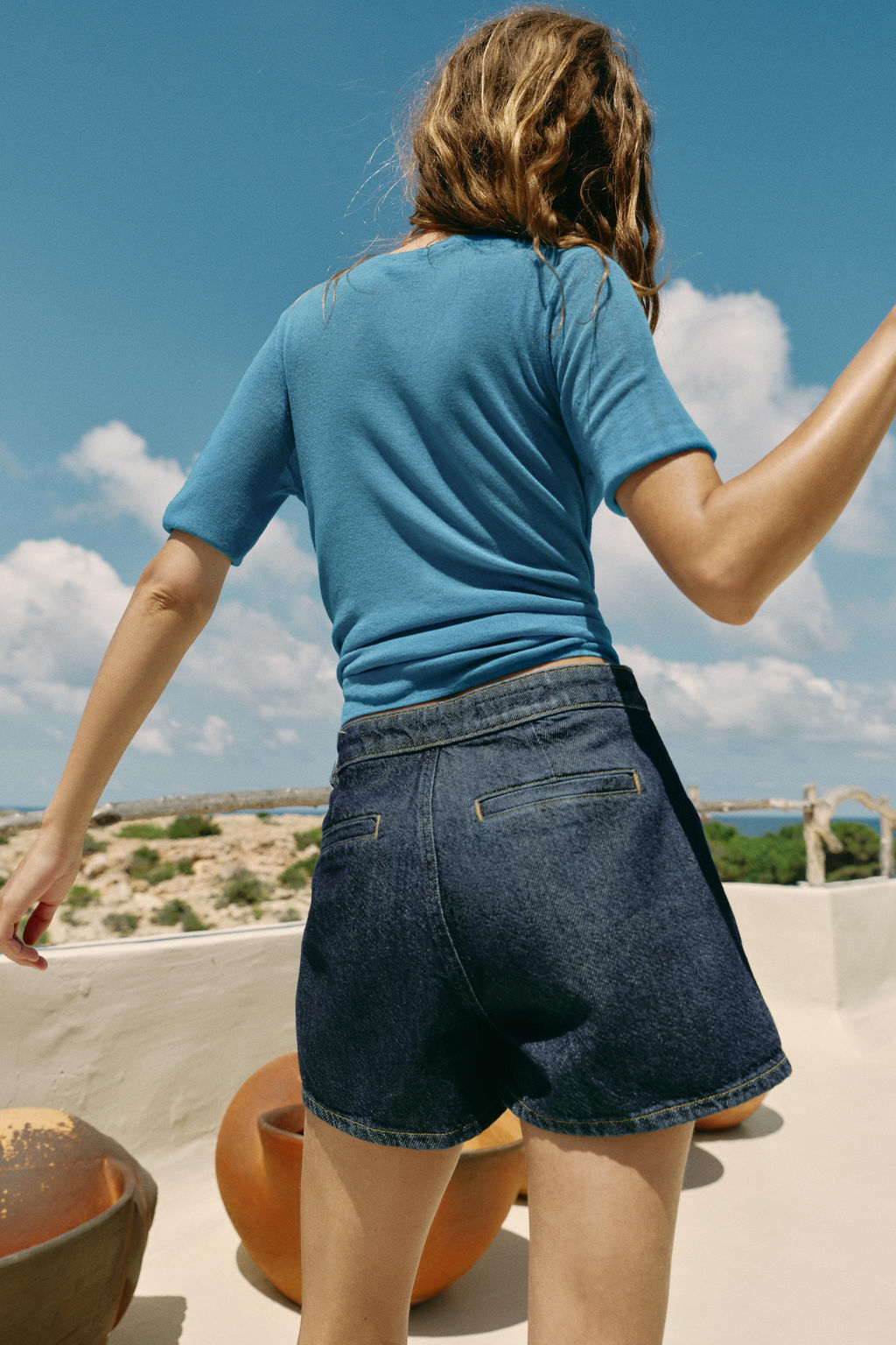 FALDA PANTAL?N Z1975 CRUZADA DENIM HEBILLA / Azul - Zara фото 5