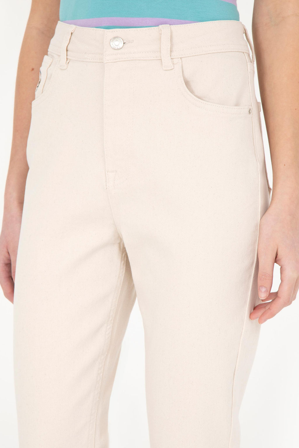 Женские бежевые джинсовые брюки - U.s. polo assn фото 12