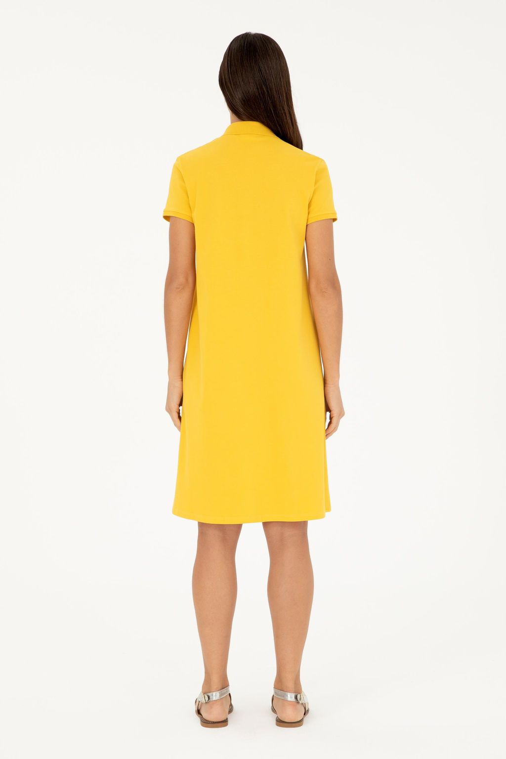 Женское шафрановое трикотажное платье Неожиданная скидка в корзине - U.s. polo assn фото 4