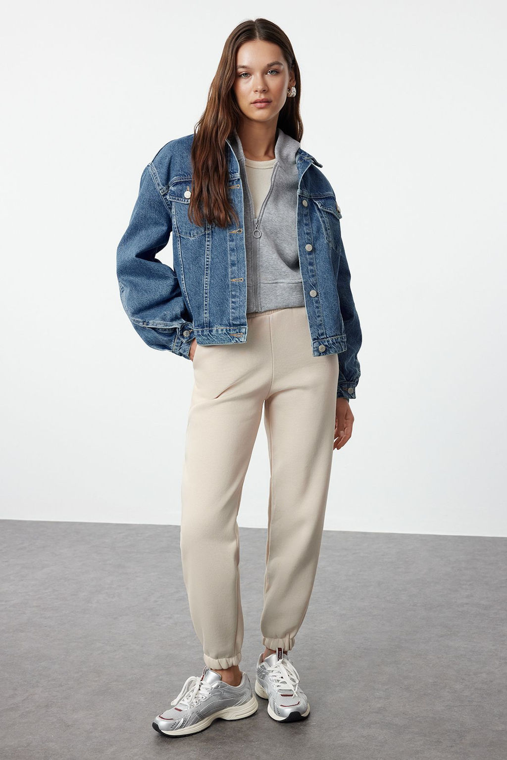 Mavi Kolu Dikis Detayl? Oversize Denim Ceket TWOAW25CE00015 - Trendyolmilla фото 2