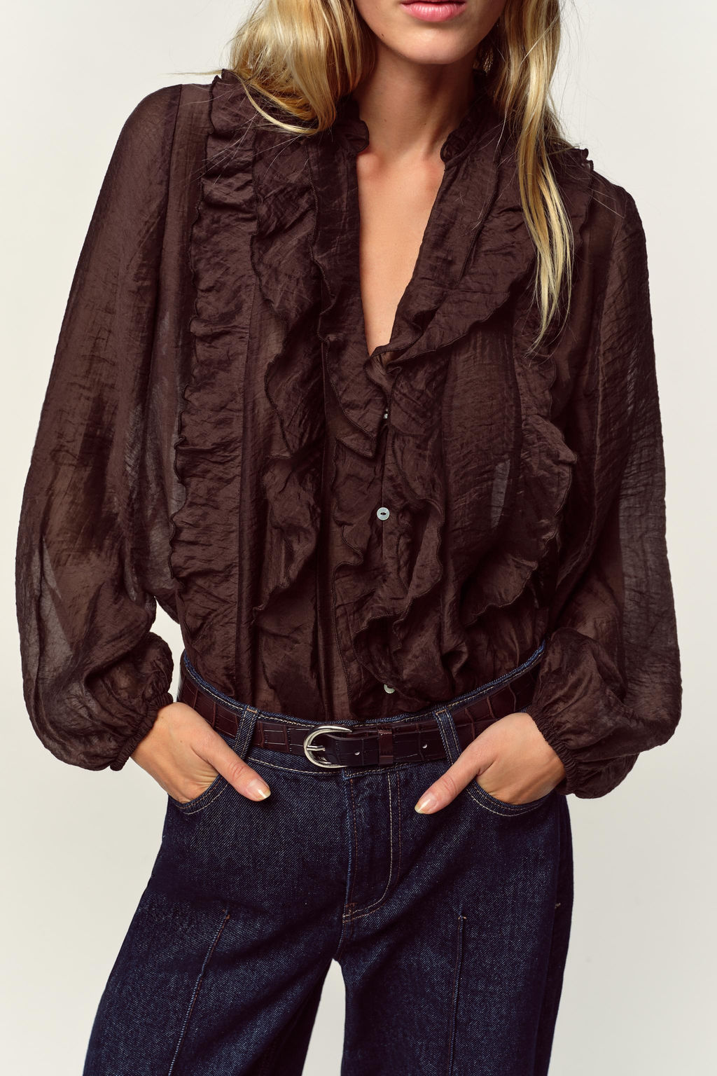 RUFFLED BLOUSE - Zara фото 10