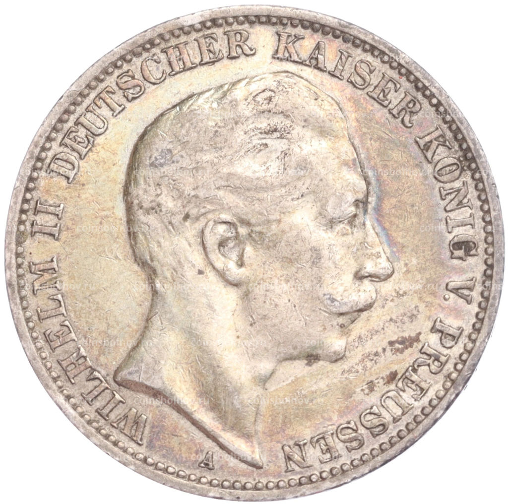 Монета 3 марки 1910 года А Германия (Пруссия)
