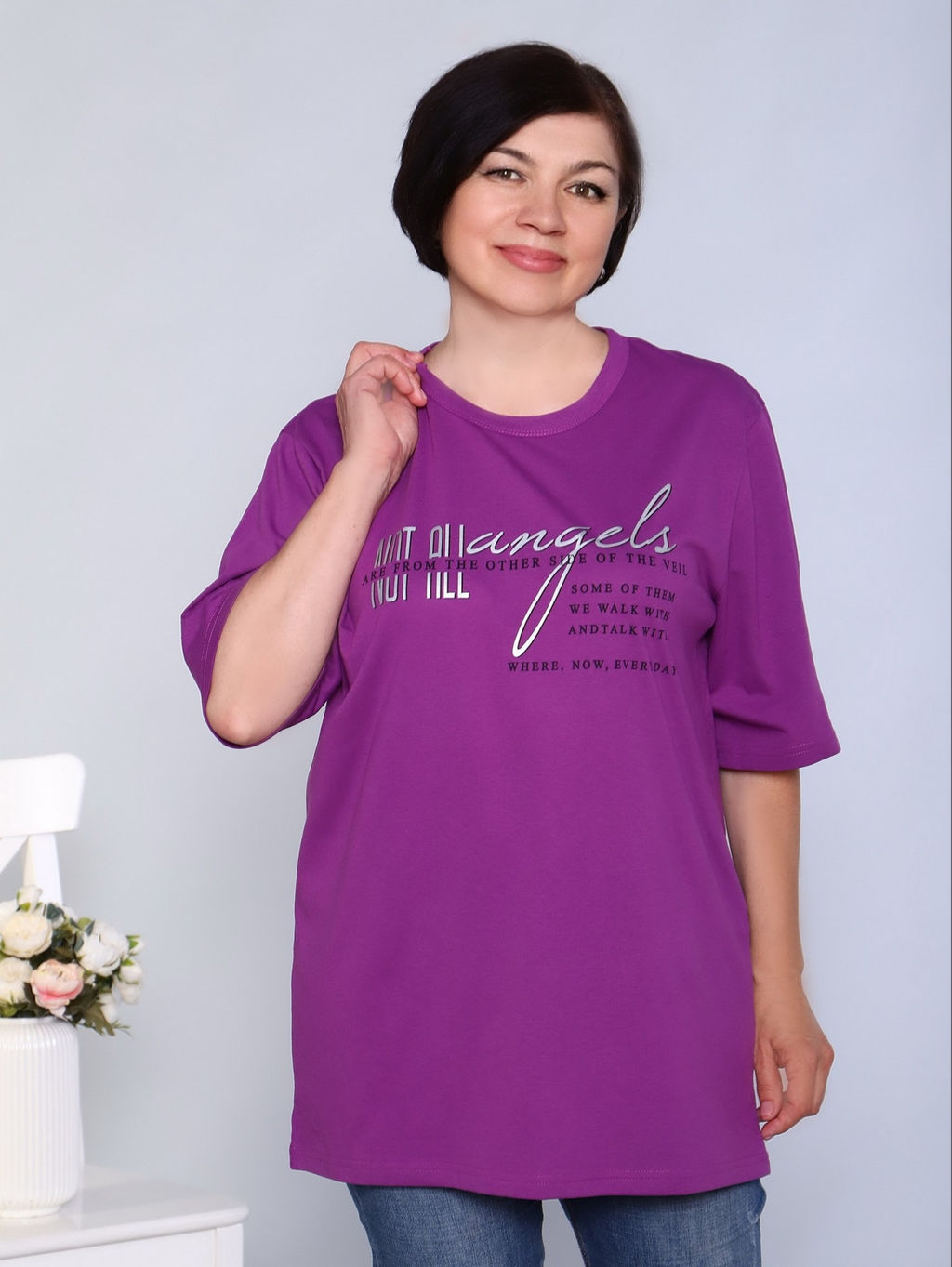 Б0771 Футболка женская кулирка коричневый - АстраТекстиль фото 2