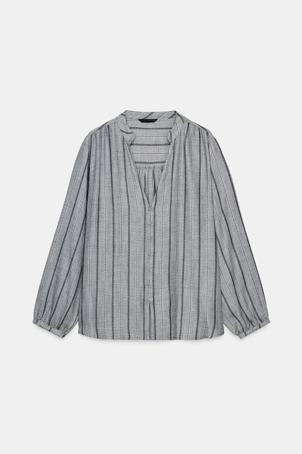 WOVEN STRIPED BLOUSE - Zara фото 5