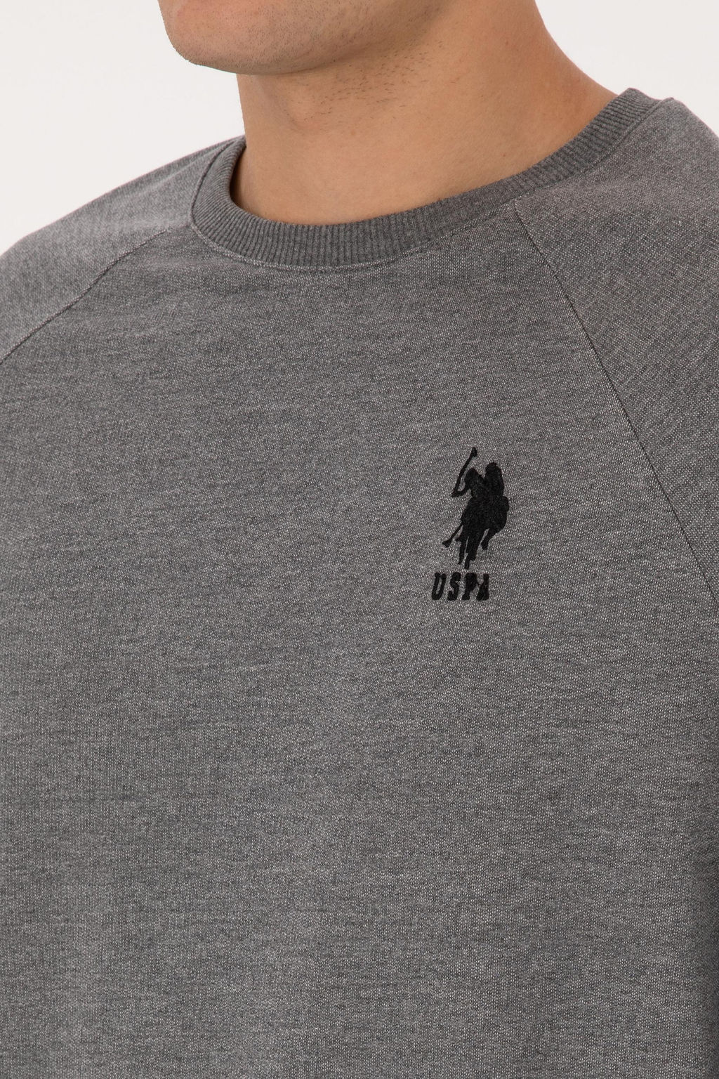 Erkek Antrasit Melanj Basic Sweatshirt - U.s. polo assn фото 7