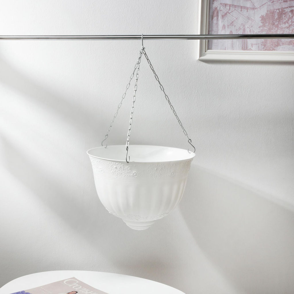 Кашпо "Венеция" 10л Д330мм подвесное (белый) М3168