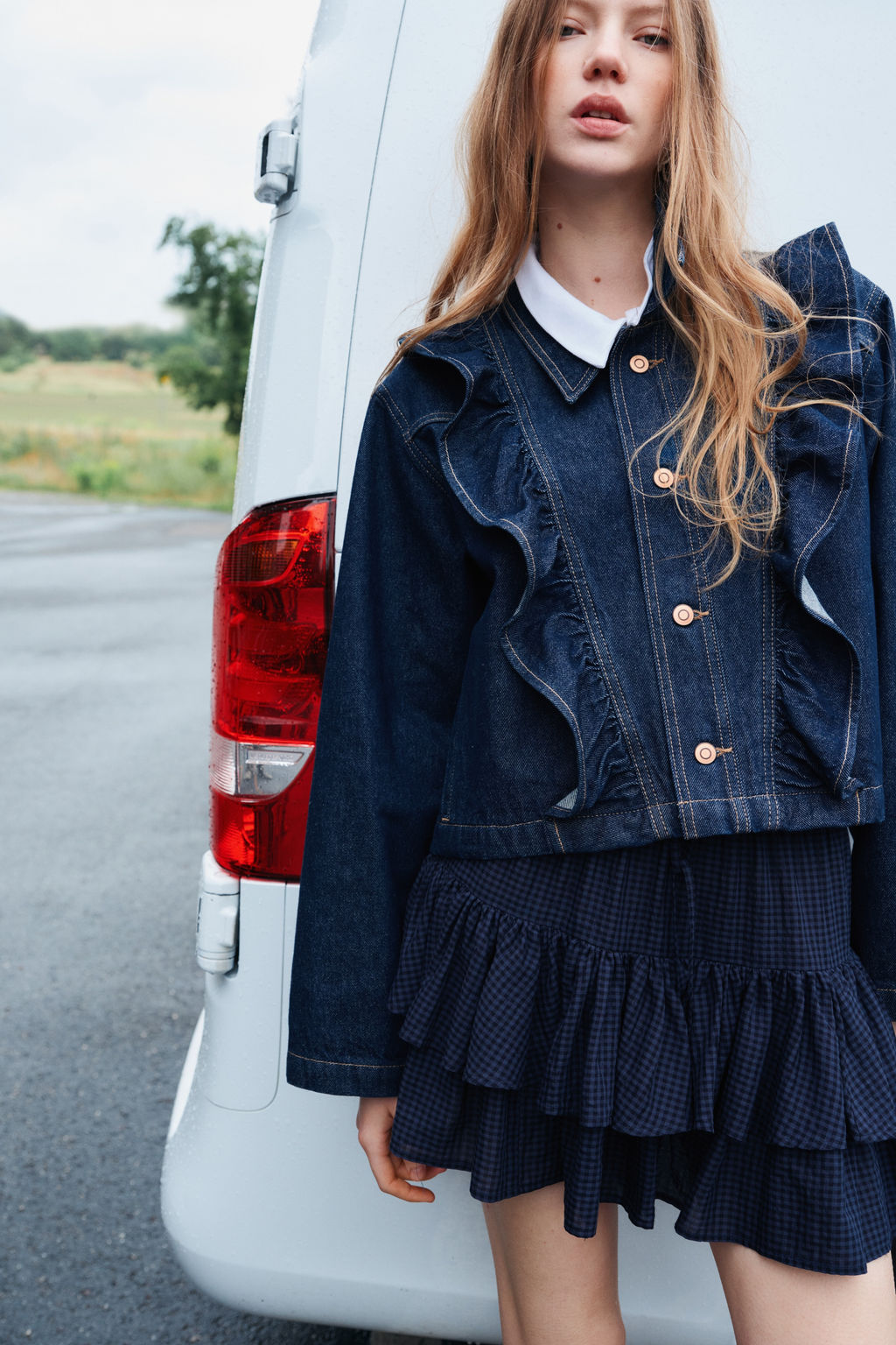 Cazadora denim con volantes - H&m фото 3