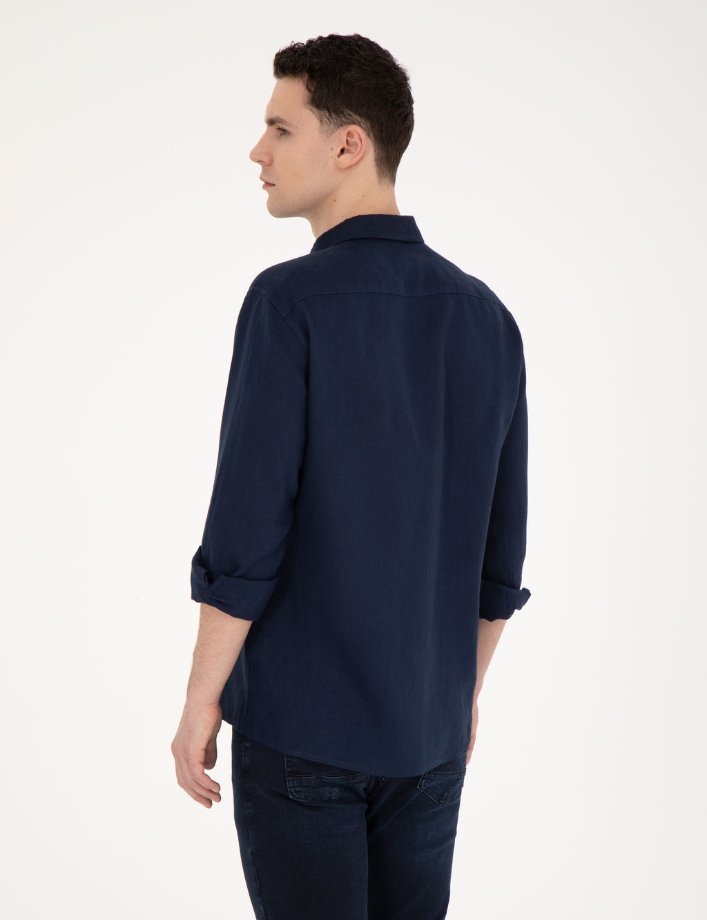 Koyu Lacivert Keten Regular Fit G_mlek