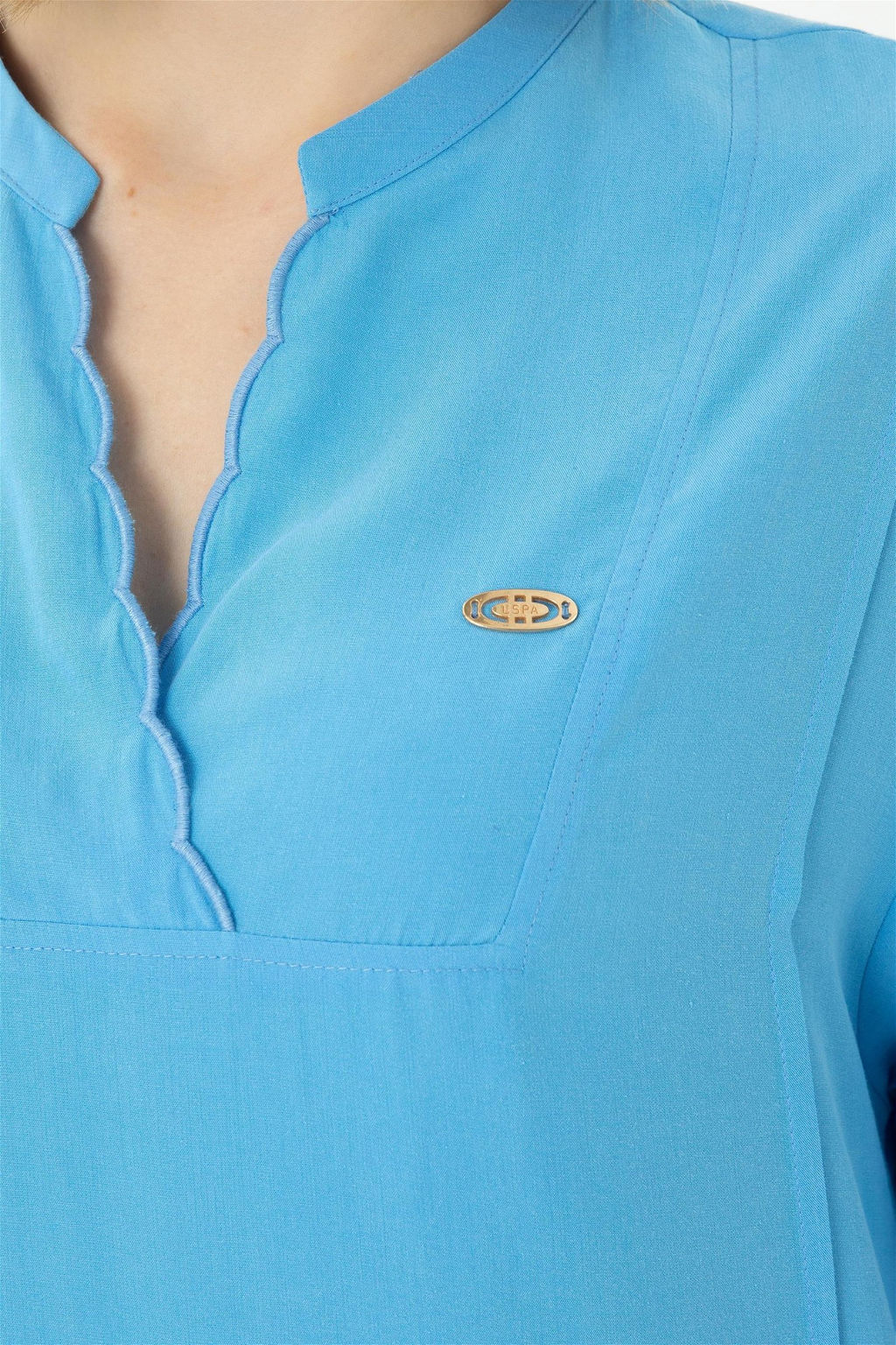 Женское синее тканое платье - U.s. polo assn фото 14