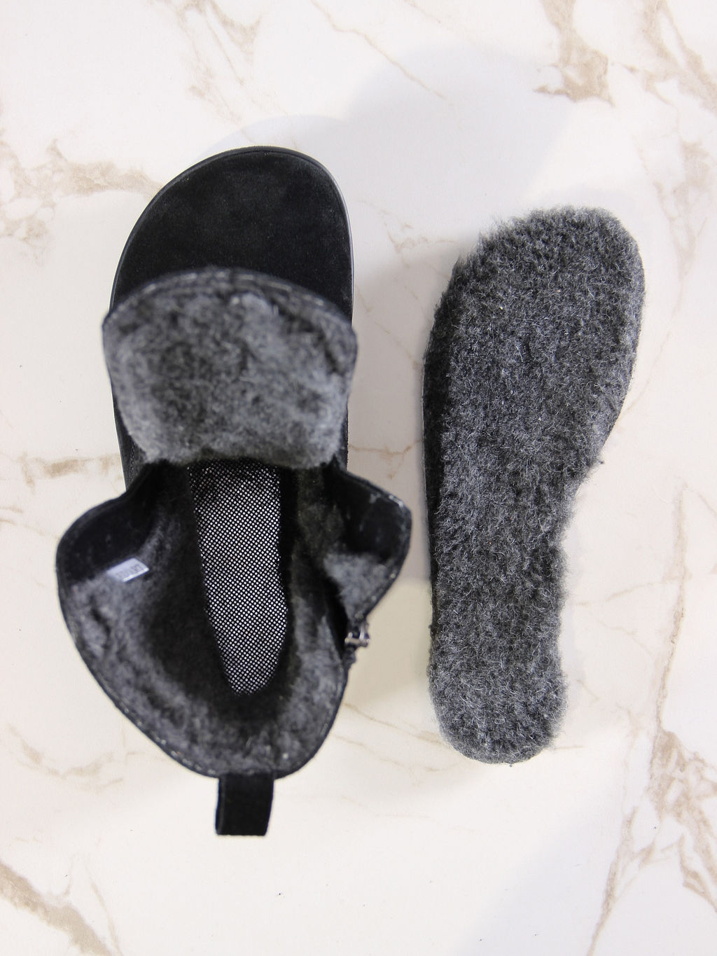 Босоногие ботинки 351.NATAbl.Черная замша/шерсть