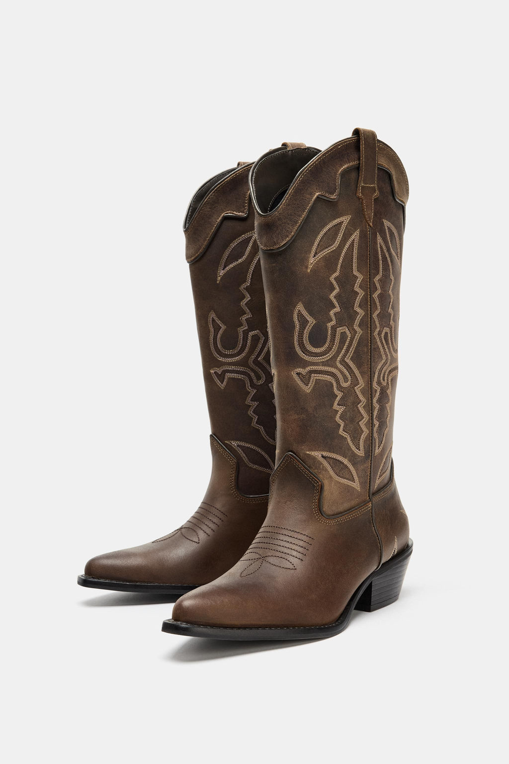 LEATHER COWBOY BOOTS - Zara фото 5