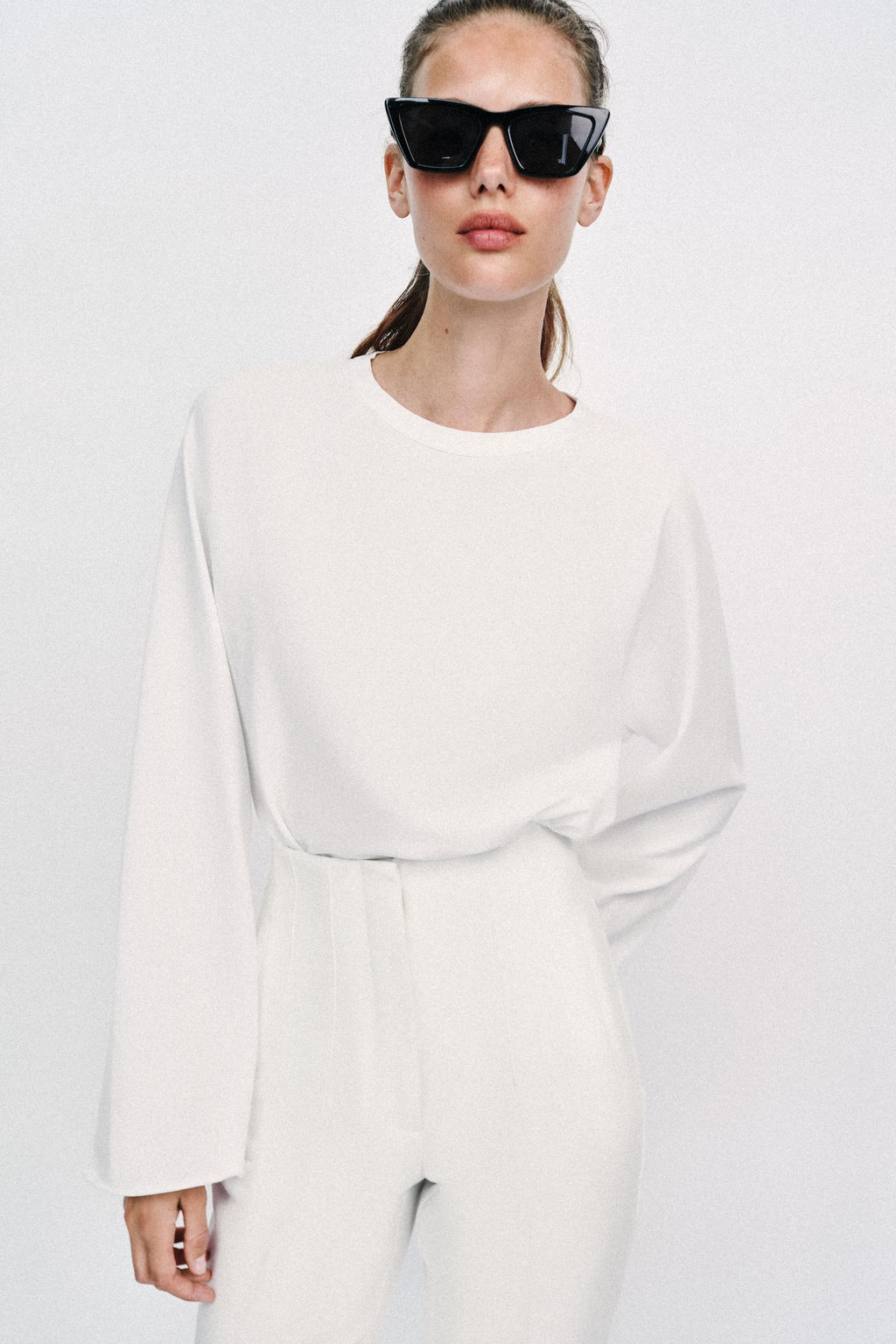 PANTAL?N TIRO ALTO / Blanco - Zara фото 3