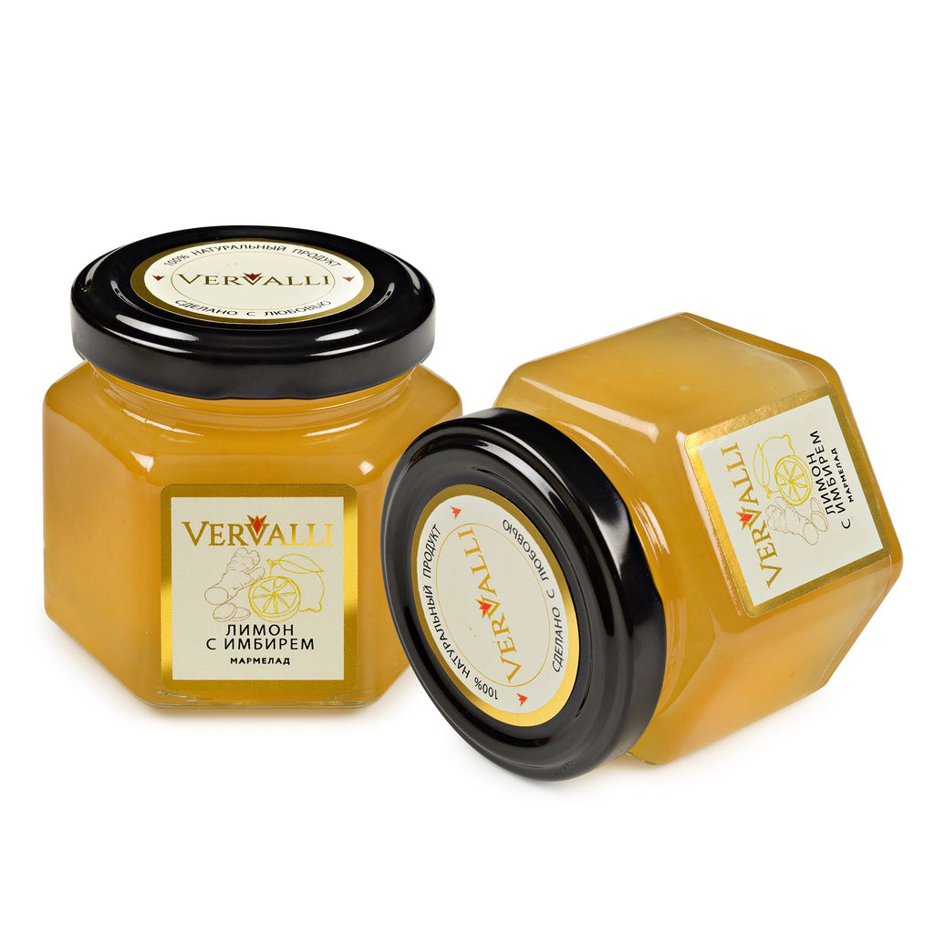 Мармелад Лимон с имбирем ТМ VERVALLI в банке 120 гр - Chokodelika фото 2