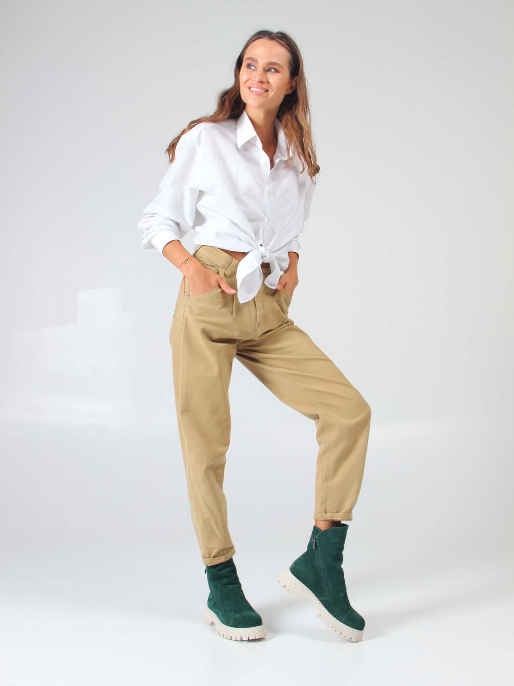 Ботинки EDART 233.1541 be. Зеленый замша/байка - Ed'art фото 8