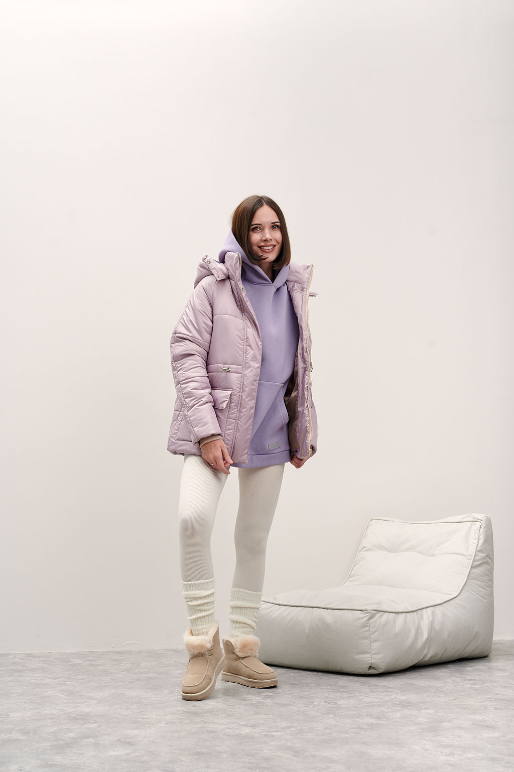Куртка женская зимняя "Лео" пудра