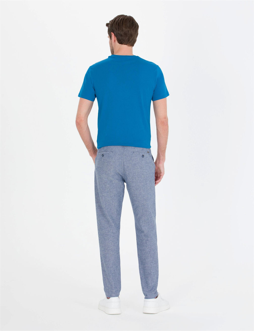 Lacivert Carrot Fit Beli Lastikli Kanvas Pantolon - Pierre cardin фото 6