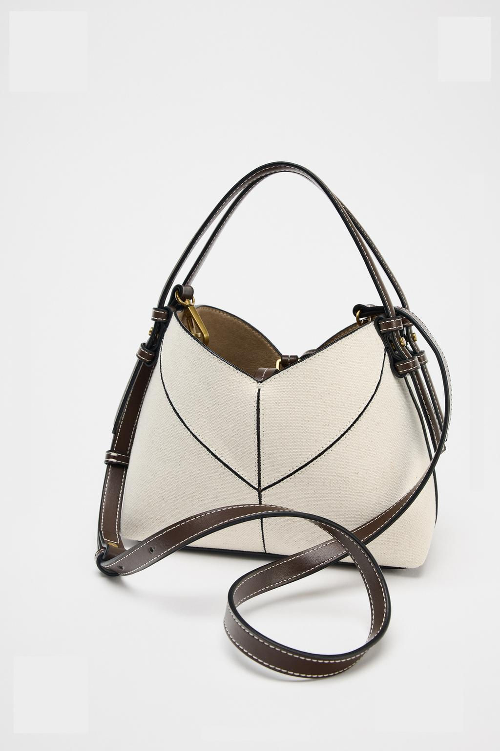 CONTRAST CANVAS MINI TOTE BAG - Zara фото 3